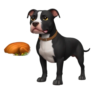 Black pitbull on Thanksgiving sticker