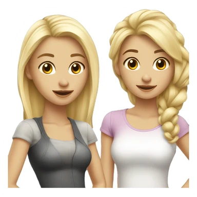 two--girls-best-friends-darkhair-blonde sticker