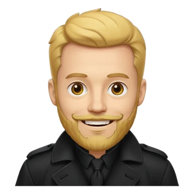 yellow bearded man in black in black trenchcoat  sticker