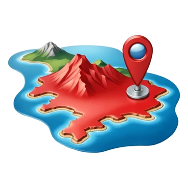 gps locater pin on west coast nz terrain map sticker