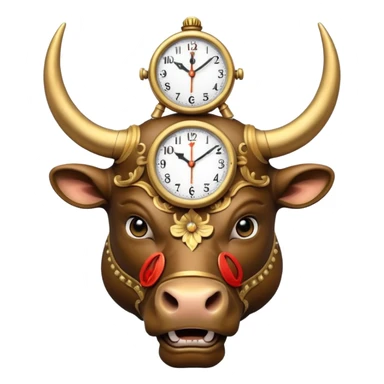 bull With clock on head sticker