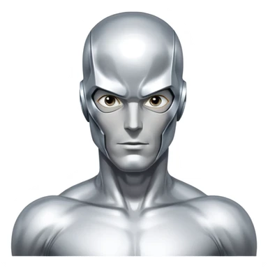 create a silver surfer character from marvel comics with sigma face sticker