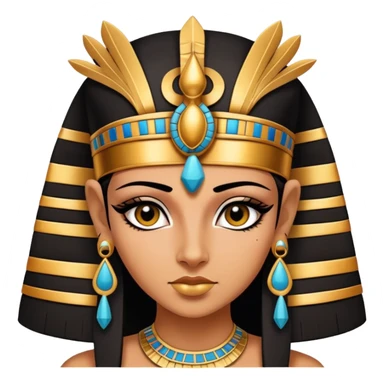Cleopatra, Egyptian pharaoh with headdress and eyeliner sticker