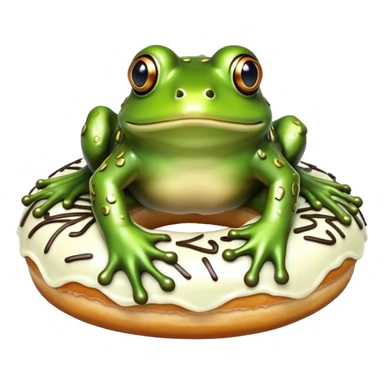 rococo regency frog shape donut sticker