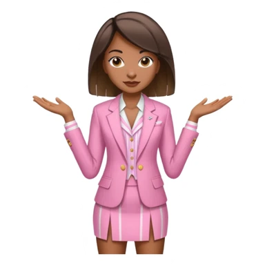 African American woman with kink straight hair In a pink and white pin stripe blazer short skirt set  sticker