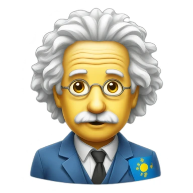 Einstein with Ukraine flag sticker