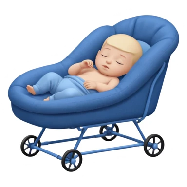 Sleeping like a baby in small sleeping chair and that chair have small wheels sticker