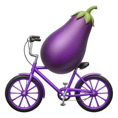 eggplant riding on a bike sticker