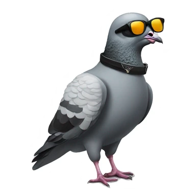 Cool pigeon with sunglasses and cigarret sticker