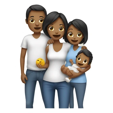 Family of 3 - mum - mum - baby boy sticker