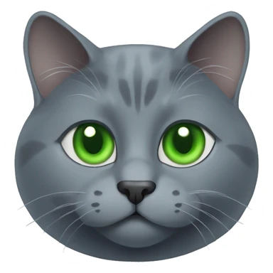 russian blue cat sitting green eyes  sticker
