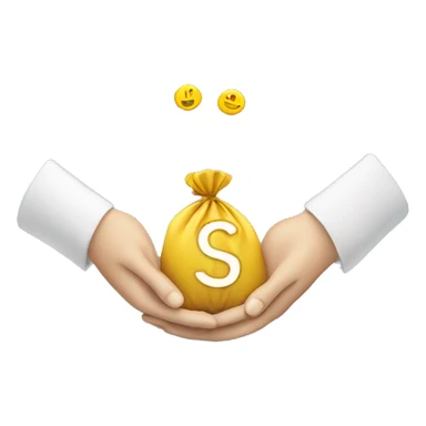 Giving back to charity, hands giving back money sticker