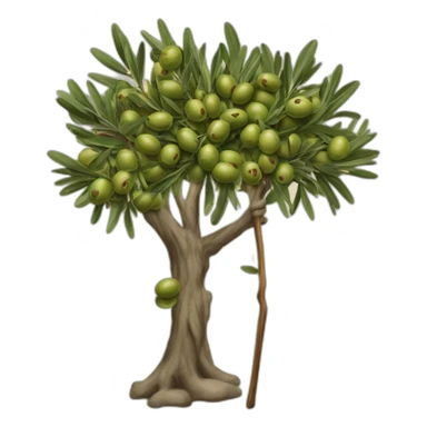 olive tree and people on vintage sweatwear with a stick sticker