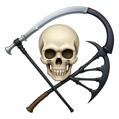 emblem of death with skull and scythe sticker