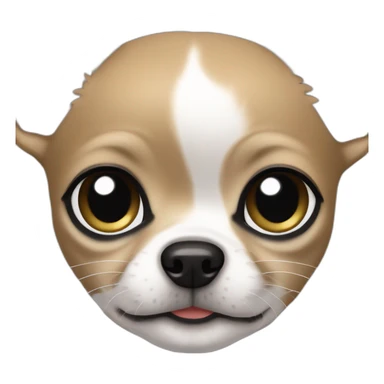 girly chihuahua colour khaki with a white line in her head and her pupil is full black and white sticker