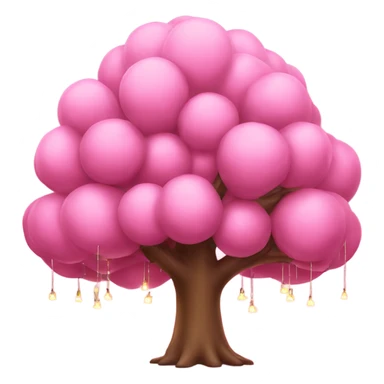 Large pink tree with hanging lights  sticker