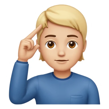 Can you create simple emoji 🤫 similir to this one but finger on the head and loking confident relax focused and concentrated like marcus rashford celebration sticker