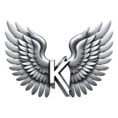 Add letter "K" between two wings sticker