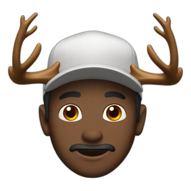 Man Cap brown eyes with Moose antlers sticker