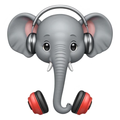 baby elephant with headphone sticker