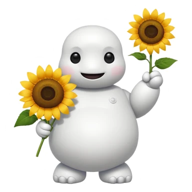 BAYMAX giving sunflower. This is for email signature so it should be small sticker