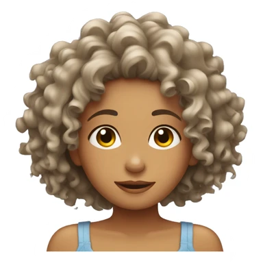 Curly girl washing her hair sticker