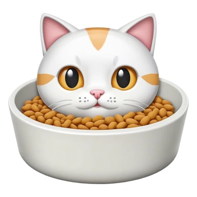 2D CAT FOOD BOWL WITH WHITE FOOD sticker