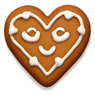 Heart shaped gingerbread Brown cookie sticker