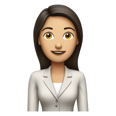 Female brunette CEO with question marks around her head sticker