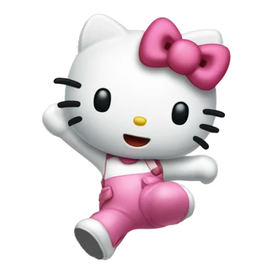 hello kitty jumping off sky scrapper sticker