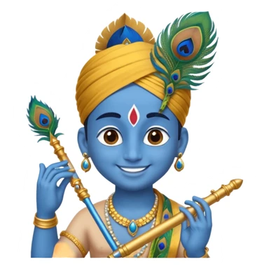 small emoji of god Krishna, which can used in  text massage  sticker