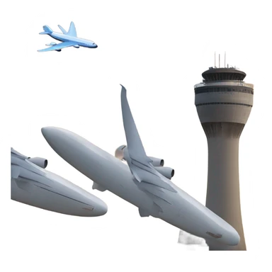 planes near a tower sticker