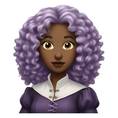 Three musketeers dark black women lilac curly hair sticker