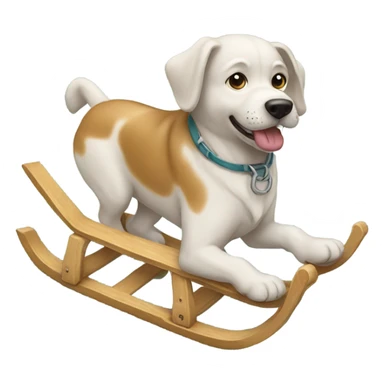Dog pulling sled sticker