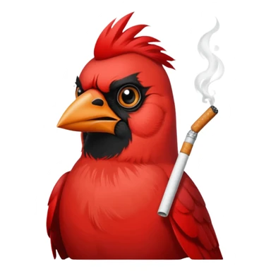 Red cardinal smoking a cigarette  sticker