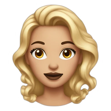 Woman with make-up and manicure who shows off sticker