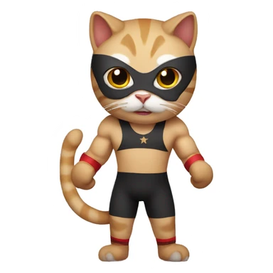 cat dressed as a professional wrestler sticker