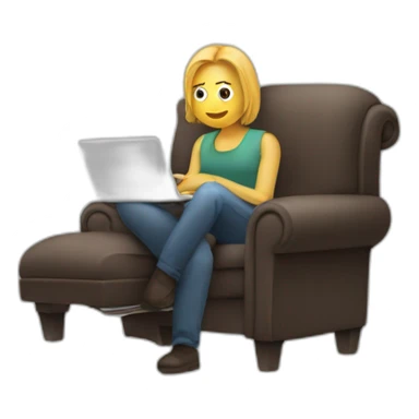 person scrolling thorught mobile and sitting in sofa sticker