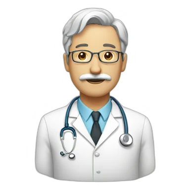 doctor with white mustache sticker