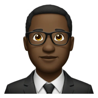 a black man with smart elegant black smart glasses sticker