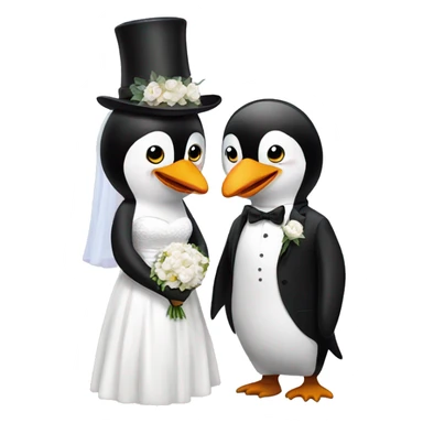 penguins getting married sticker