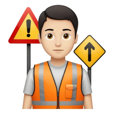 panneau attention avec une personne sticker