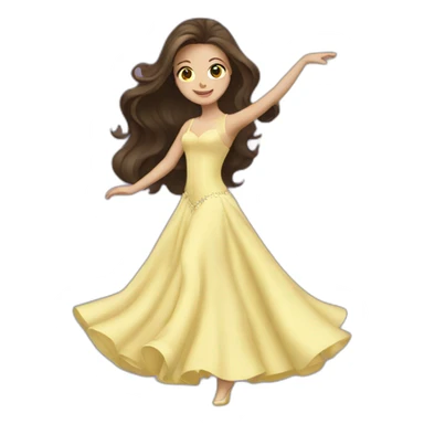a brunette with long hair who dances ballroom dancing sticker