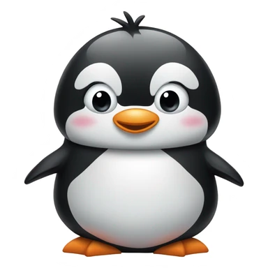 penguin kissing face winking emoji sticker