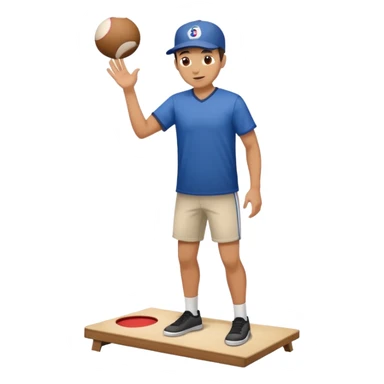 man playing cornhole  sticker