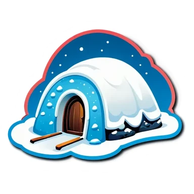 Ice Iglo Hotel mit Rutsche sticker