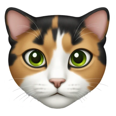 Calico cat green eyes sticker