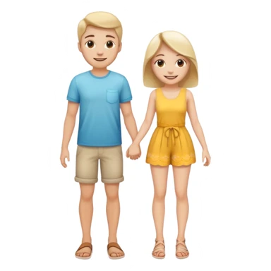 full-length cute couple in summer outfits sticker