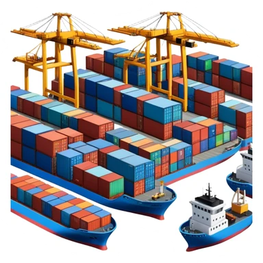 seaport with containers sticker