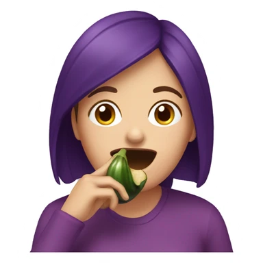 Laura eating an eggplant  sticker